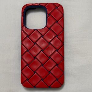 Bottega Veneta Red and Blue Woven Phone Case